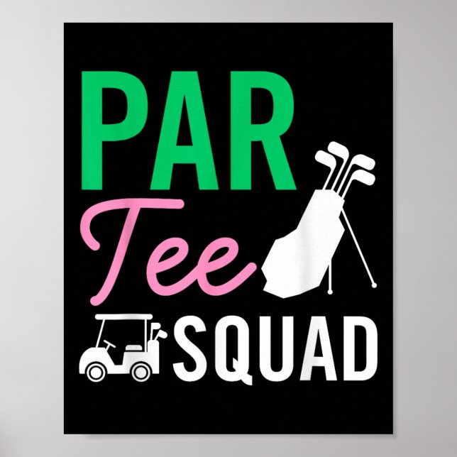 Poster Par Tee Squad, Fama de Jogador de Golfe Engraçado  (Frente)