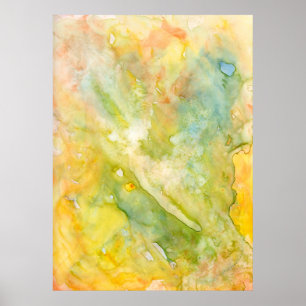 Póster Para a aguarela Molhado-em-Molhada abstrata clara