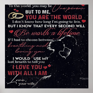 Poster Para a minha letra de marido   Bonito presente  