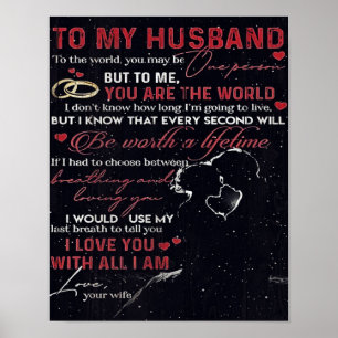Poster Para a minha letra de marido Bonito presente