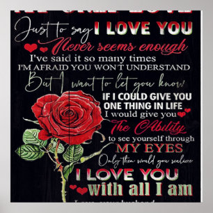 Poster Para a minha letra de marido   Bonito presente   P