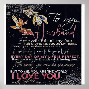 Poster Para a minha letra de marido Melhor Dia de os pa