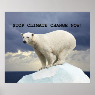 Poster PÁRA A MUDANÇA CLIMÁTICA! Urso Polar