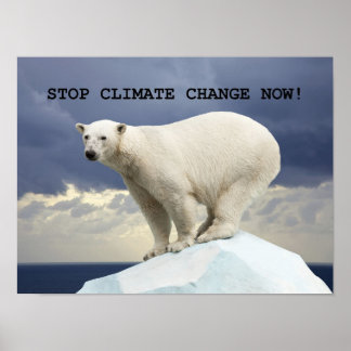 Poster PÁRA A MUDANÇA CLIMÁTICA! Urso Polar