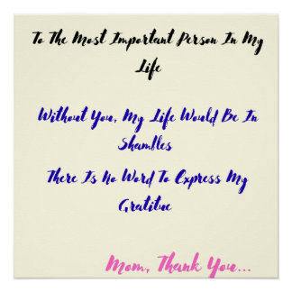 Póster Para A Pessoa Mais Importante Da Minha Vida