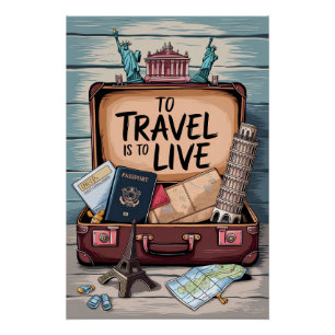 Póster Para a viagem é viver