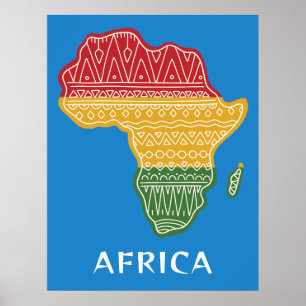 Poster para África de Texto e Cores Personalizadas