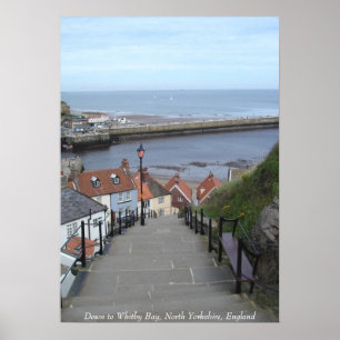 Póster Para baixo à baía de Whitby, North Yorkshire,
