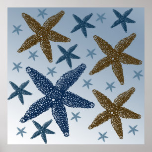 Poster Para baixo pela estrela do mar do mar
