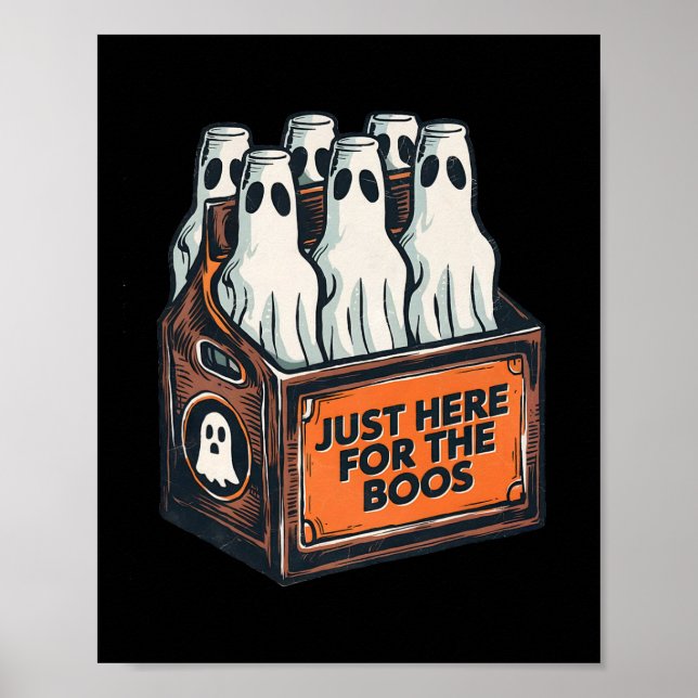 Poster Para Boos Halloween 6 Pack Booze Ghost Beer Bot (Frente)