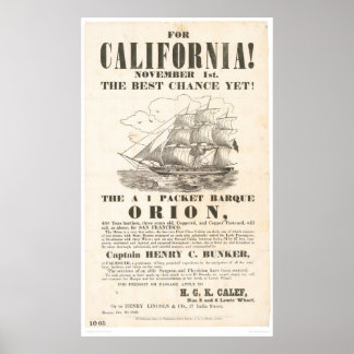 Póster Para Califórnia... Anúncio "Orion" (1281A)