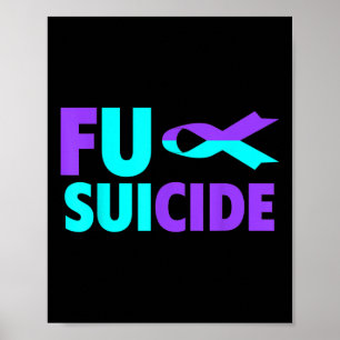 Poster Para Camiseta de Conscientização sobre Suicídio - 