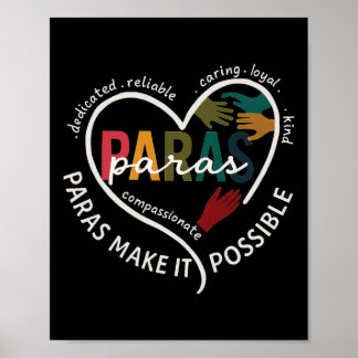 Poster Para Coração Professor Auxiliar de Ensino Paraeduc
