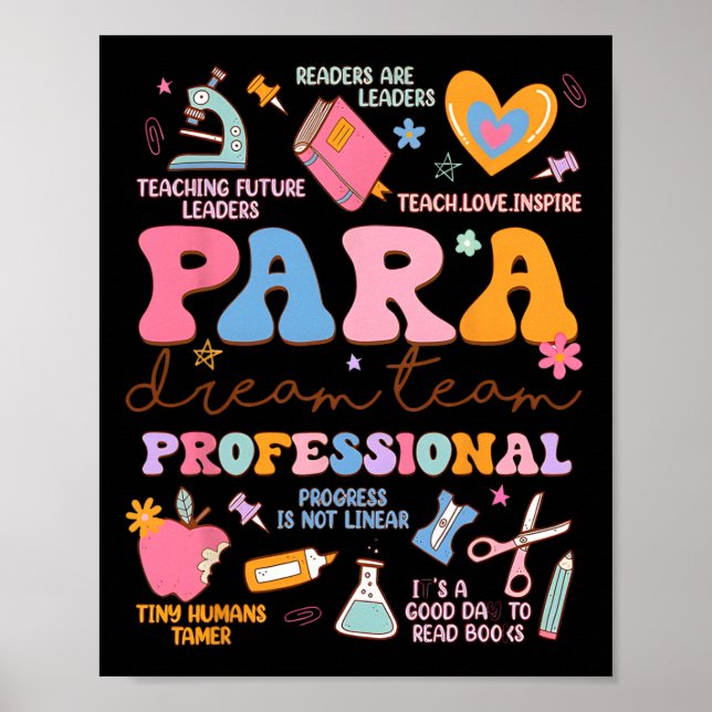 Poster Para Dream Team Paraprofessional First Day Back To (Frente)