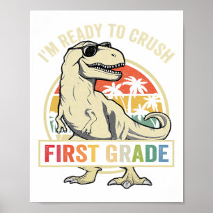 Poster Para Esmagar O Primeiro Dia De rua Da Escola Dinos