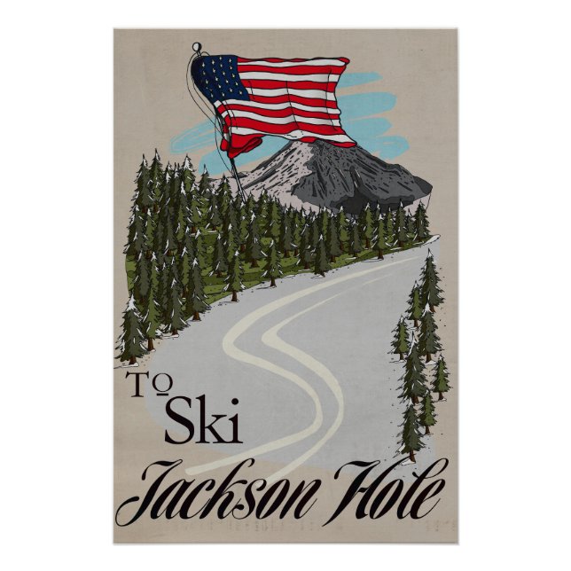 Póster Para Esquiar Jackson Hole (Frente)