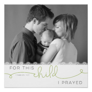 Póster Para esta criança eu Prayed - 1 1:27 de Samuel