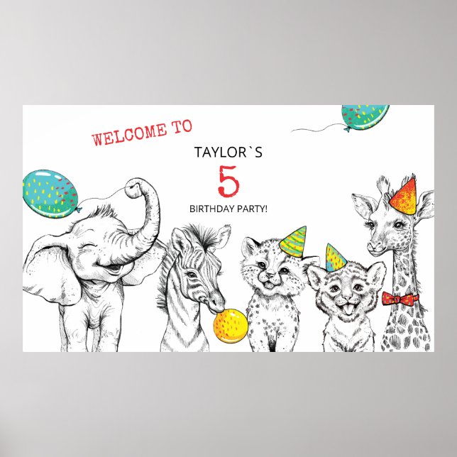 Poster para festa de aniversário 5. (Frente)