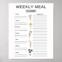 Poster para Impressão do Planejador de Refeições S