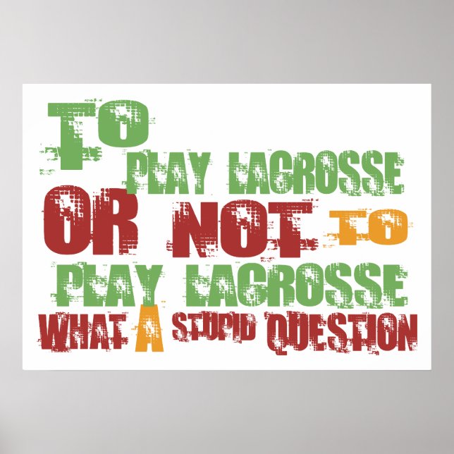Poster Para jogar Lacrosse (Frente)