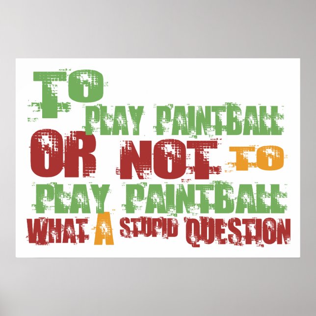 Póster Para Jogar Paintball (Frente)