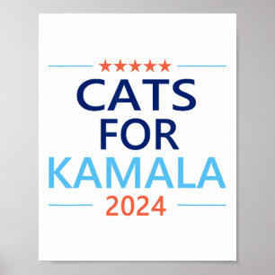 Poster Para Kamala Harris 2024 Mulher Gata Sem Filhos Jd 