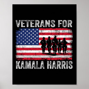 Poster Para Kamala Harris Eleição 2024 EUA Bandeira Milit