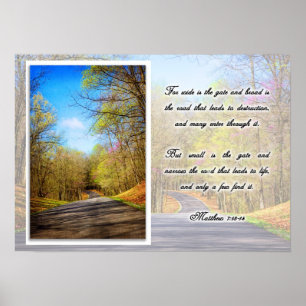 Poster - para largamente é a porta. O estreito é