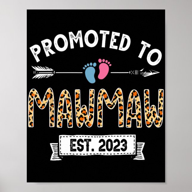 Poster Para Mawmaw Est 2023 Dia de as mães Leopard (Frente)