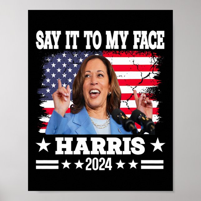 Poster Para Minha Citação Face Kamala Harris 2024 (Frente)