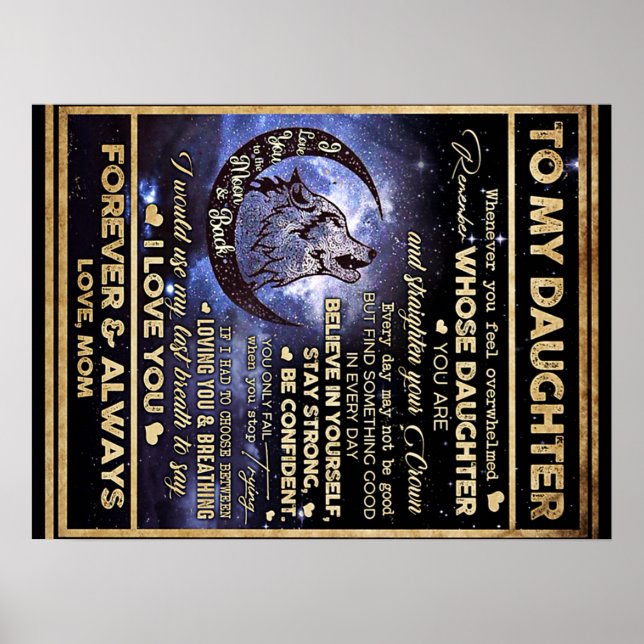 Poster Para Minha Filha Borboletas Presente, Filha Aniver (Frente)