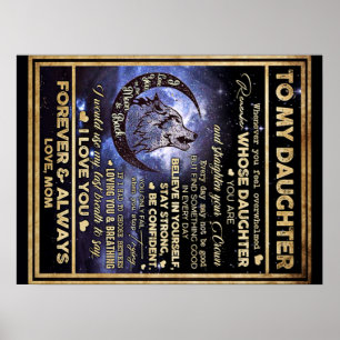 Poster Para Minha Filha Wolf Aniversário Presente, Engraç