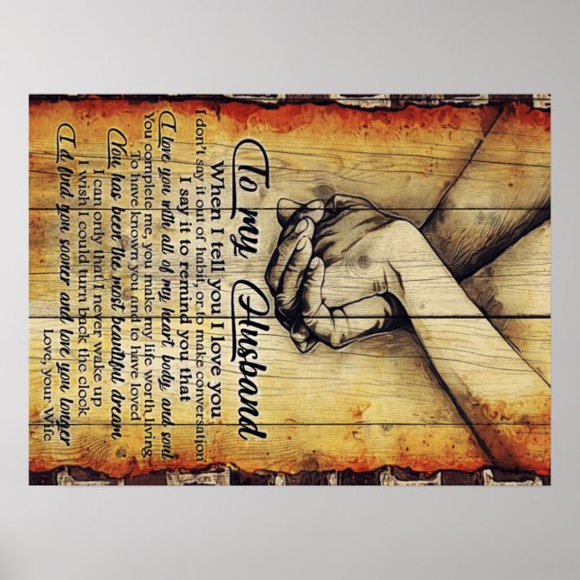 Poster Para Minha Letra Marido, Bonito Cita Presente (Frente)