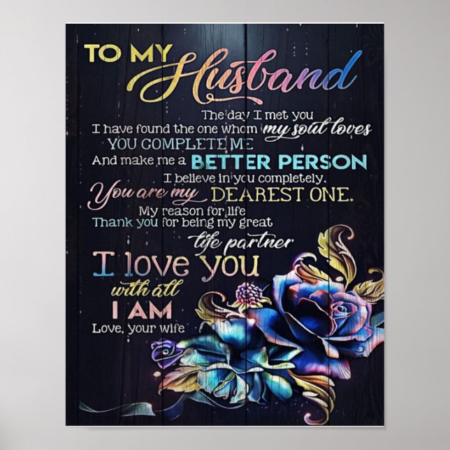 Poster Para Minha Letra Marido, Para Meu Marido Presente (Frente)