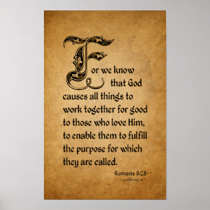 Poster Para nós conhecemos esse deus (8:28 dos romanos d