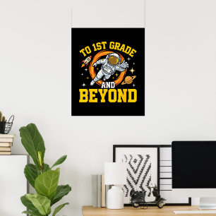 Poster para o 1º ano e além Astronauta Estudante