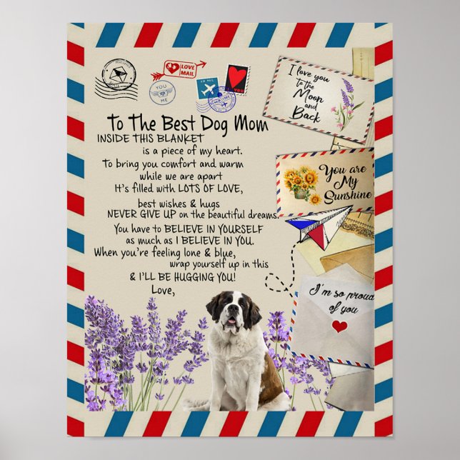 Poster Para O Meu Cachorro Mãe Presente, Presente De Sobr (Frente)