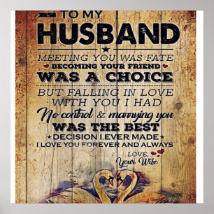 Poster Para o meu Decor Marido   Aniversário presente