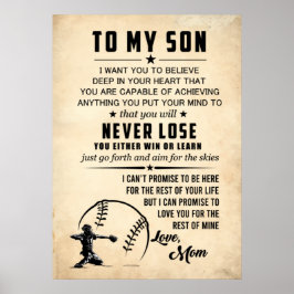 Poster Para o meu filho acredite profundamente no seu cor