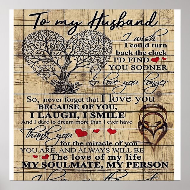 Poster Para o meu marido | Carta Para Marido | Decoração  (Frente)