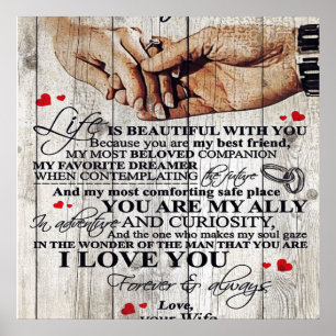 Poster Para o meu marido Design Gift Carta De Amor A El