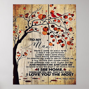 Poster Para o meu marido presente Carta Marido Adoráve