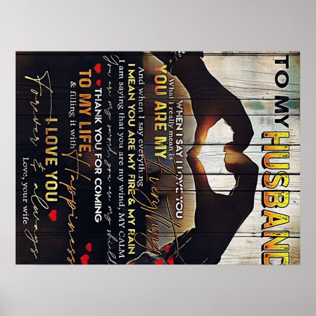 Poster Para o meu marido presente | Carta Marido Adorável (Frente)