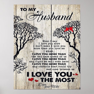 Poster Para o meu marido presente   Letra Marido Adorável