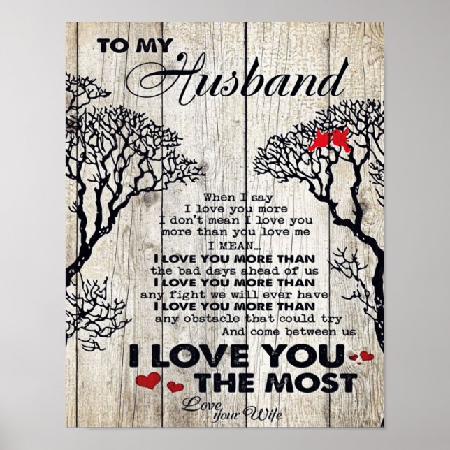 Poster Para o meu marido presente | Letra Marido Adorável (Frente)