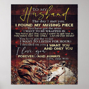 Poster Para o meu marido   Presente para decoração de c