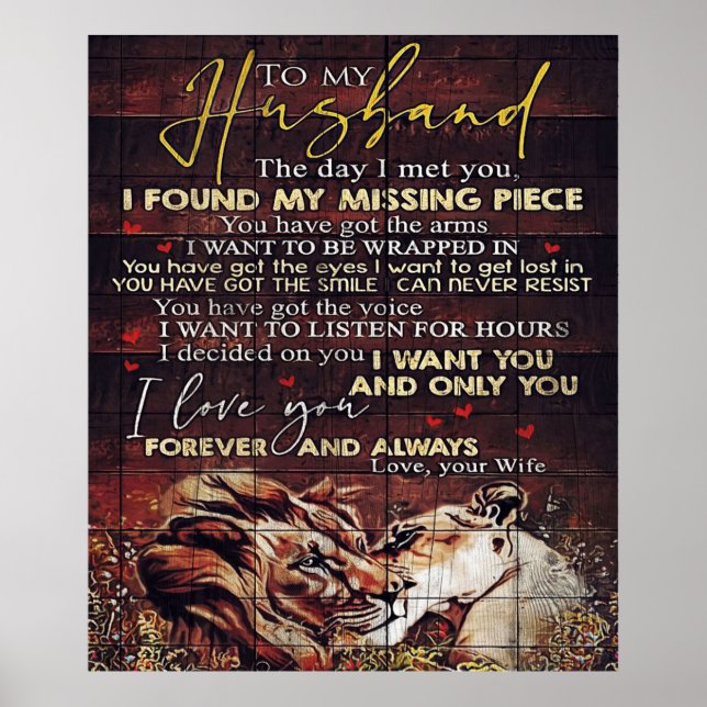 Poster Para o meu marido | Presente para decoração de cas (Frente)