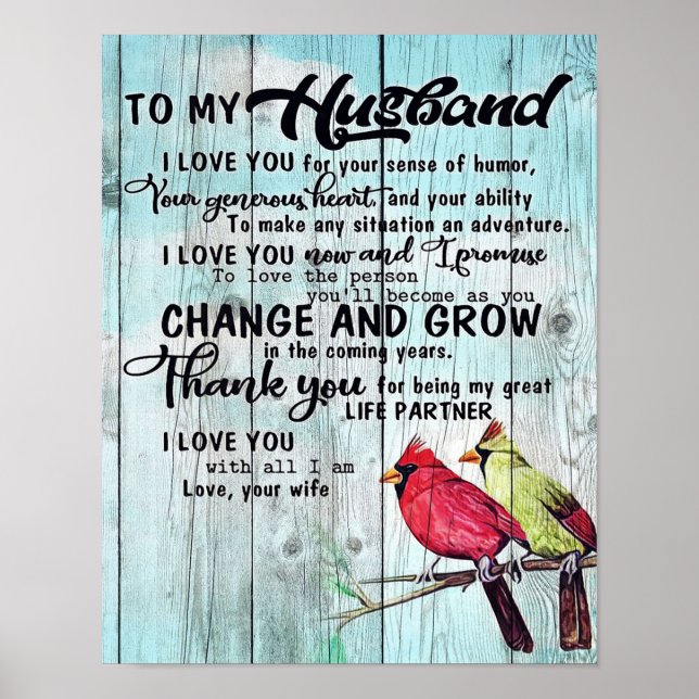 Poster Para o meu marido | Presente perfeito personalizad (Frente)