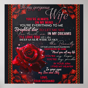 Poster Para o meu presente de aniversário da esposa Rosa,