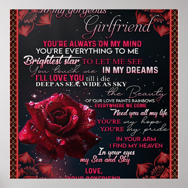 Poster Para o meu presente de aniversário de Namorada, o  (Frente)